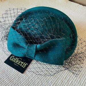 Collectif London Deep Green Retro Fascinator NWT